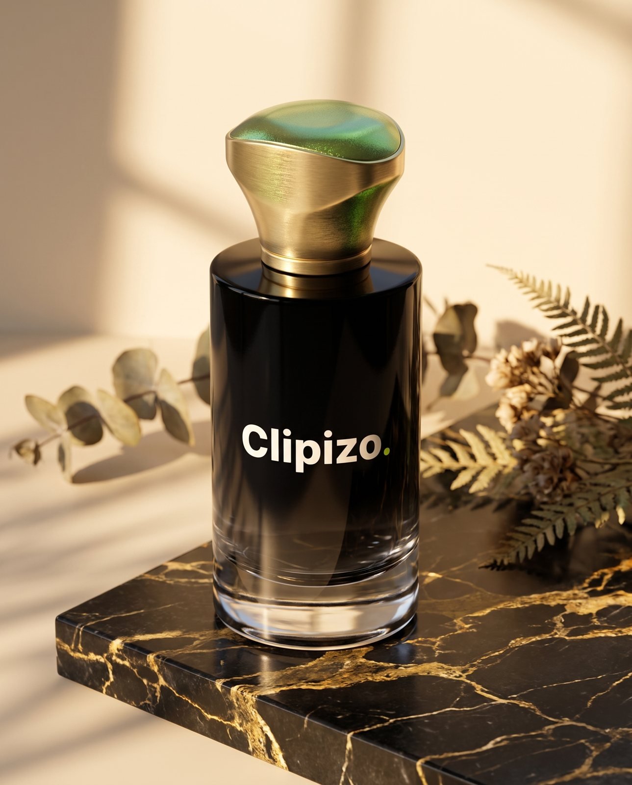 Marble Ember by Clipizo Fragrances, black glass bottle with the Clipizo. logo