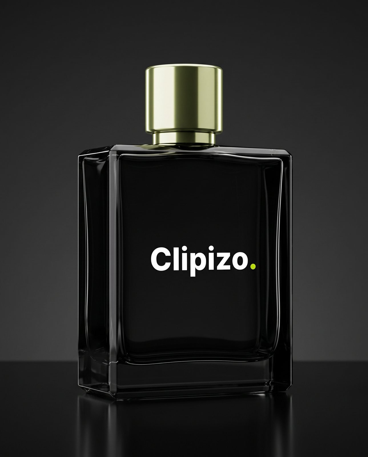 Noir Signature by Clipizo Fragrances, black glass bottle with the Clipizo. logo